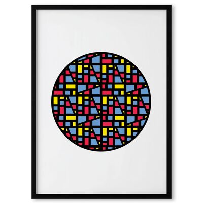 Cerchio Colori Primari 2 - Arte murale geometrica e astratta / Stampa artistica Giclée - Formato A3 e A2