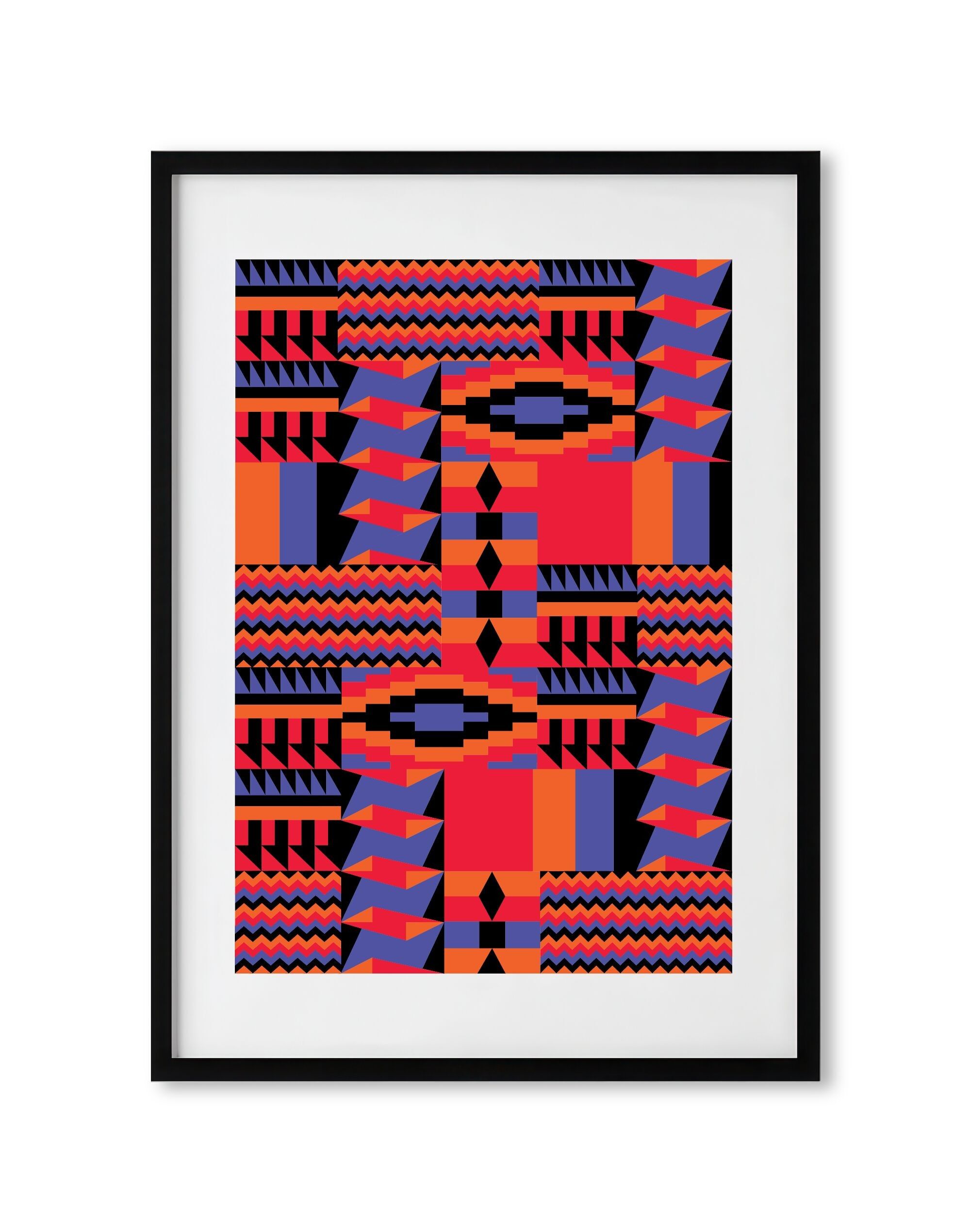 Patchwork 1 - Geometrische, abstrakte Wandkunst / Giclée-Kunstdruck - Größe A3 & A2