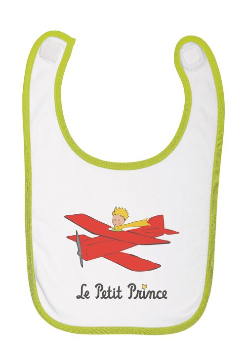 Bavoir blanc / vert " Le petit pilote "