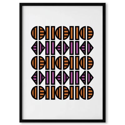 Semi Circles Lines Triangles 2 - Geometric, Abstract Wall Art / Giclée Art print - Size A3 & A2