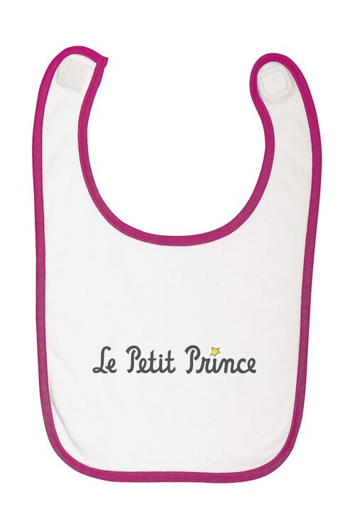 Bavoir blanc /mauve " le Petit Prince typo "