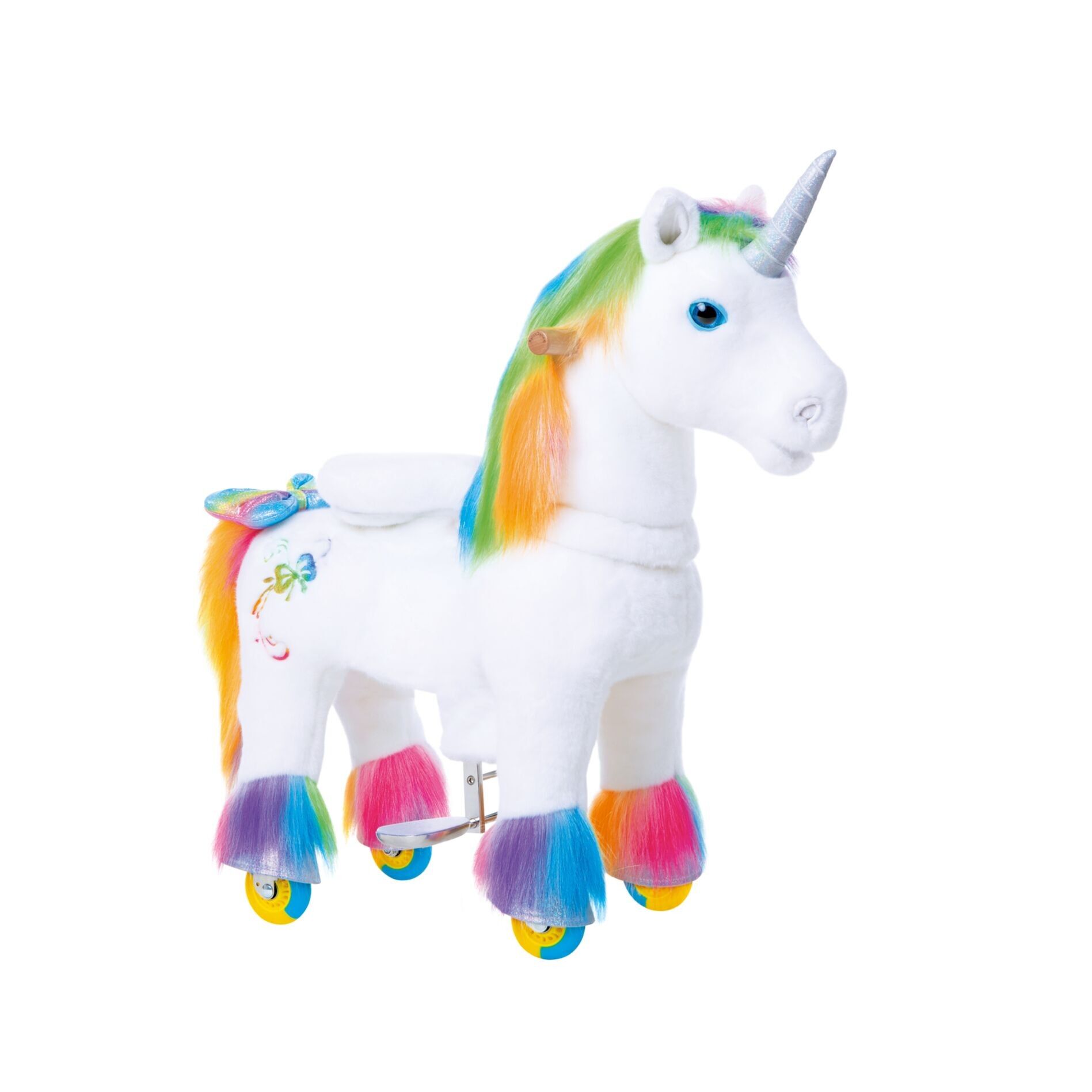 PonyCycle Rutschauto Regenbogen-Einhorn | Plüschtier-Reitspielzeug | Premium X Beste Geschenke