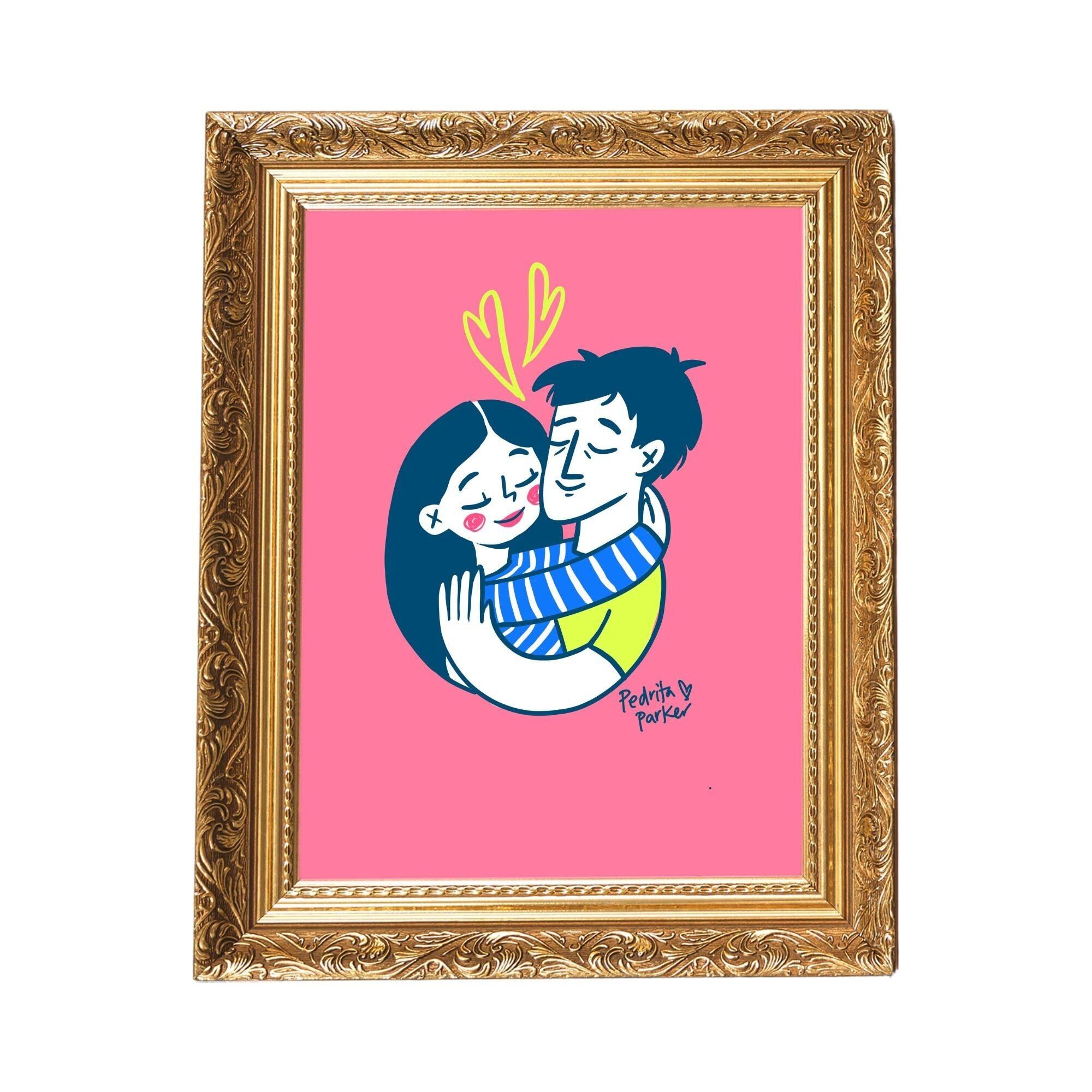 Manifesto di "Tu ed io".Sfondo rosa