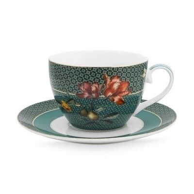 PIP - Winter Wonderland Bird Green Tea cup and saucer - 280ml