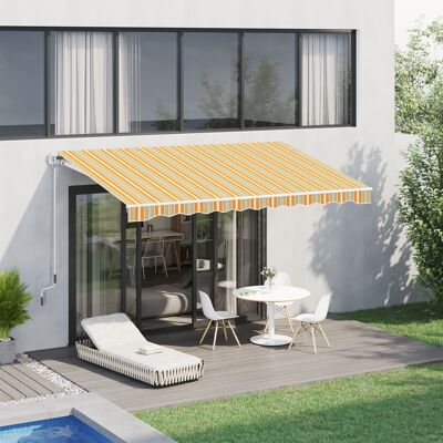 Store banne à bras articulé Fest avec manivelle, protection solaire pour balcon et terrasse, aluminium, jaune beige, résistant aux intempéries et stable |