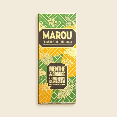 Mini barra de chocolate Dong Nai 68% de menta y naranja