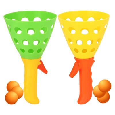 Confezione da 4 coni lanciapalle da 19 cm, gioco di abilità per bambini con 6 palline incluse, colore casuale