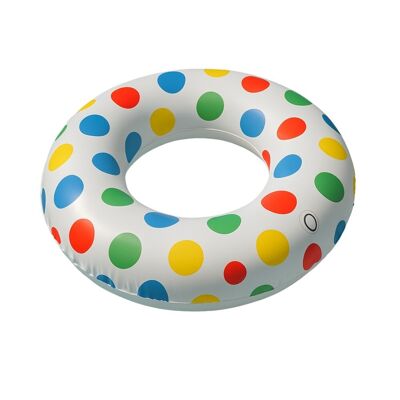Flotador Inflable Gigante Redondo con Lunares Multicolor de 91cm para Niños y Adultos Piscina o Playa