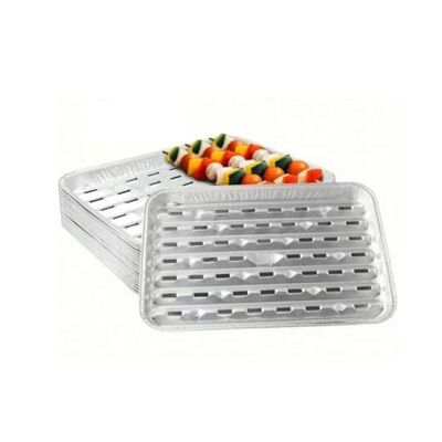 Juego de 12 Bandejas de Aluminio 35x22 cm – Especial Barbacoa