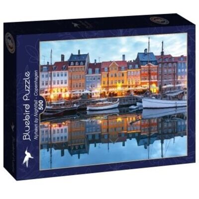 Puzzle de 500 piezas - Nyhavn al anochecer - Copenhague