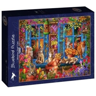 Puzzle da 1000 pezzi - Gatti sul davanzale della finestra