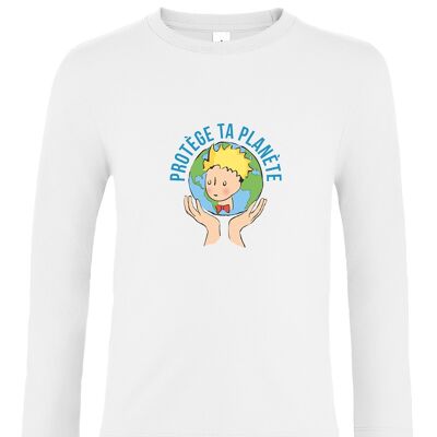 Camiseta blanca de manga larga "Le Petit Eco"