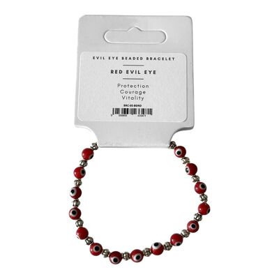 Bracelet de perles contre le mauvais œil, rouge