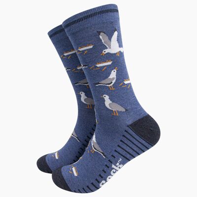 Calzini da uomo in bambù - Blu denim, Thieving Seagulls