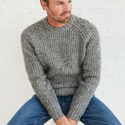 Killykeen - Camiseta de pescador acanalada para hombre, color gris