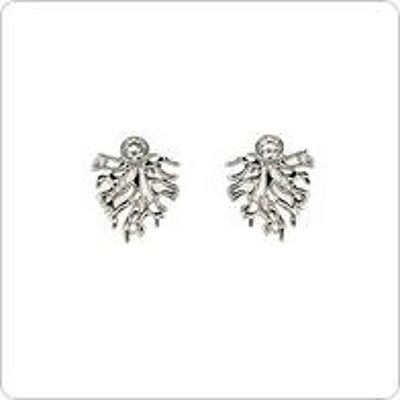 Boucles d'oreilles à tige en zircone plaquée rhodium