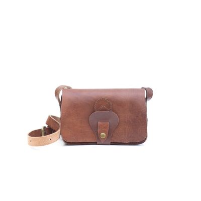 Noah Leather Wallet Crossbody – Handmade Full-Grain Leather - light brown