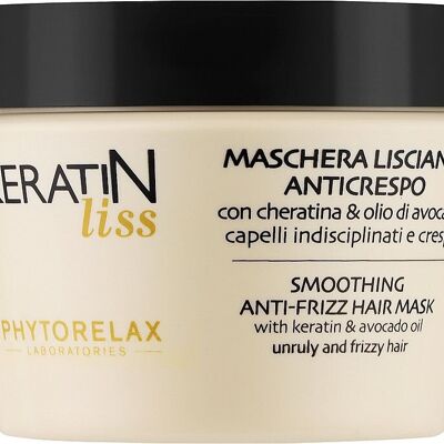Masque capillaire Keratin Liss Anti-Frizz pour cheveux crépus et indisciplinés - 250 ml