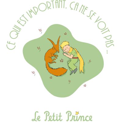 Bavoir Blanc  "  Le Petit Prince dort  "