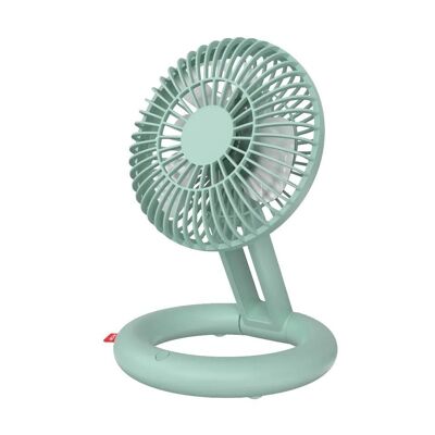 Ventilatore da tavolo portatile pieghevole, ricaricabile tramite USB, batteria da 1800 mAh, 3 velocità, verde