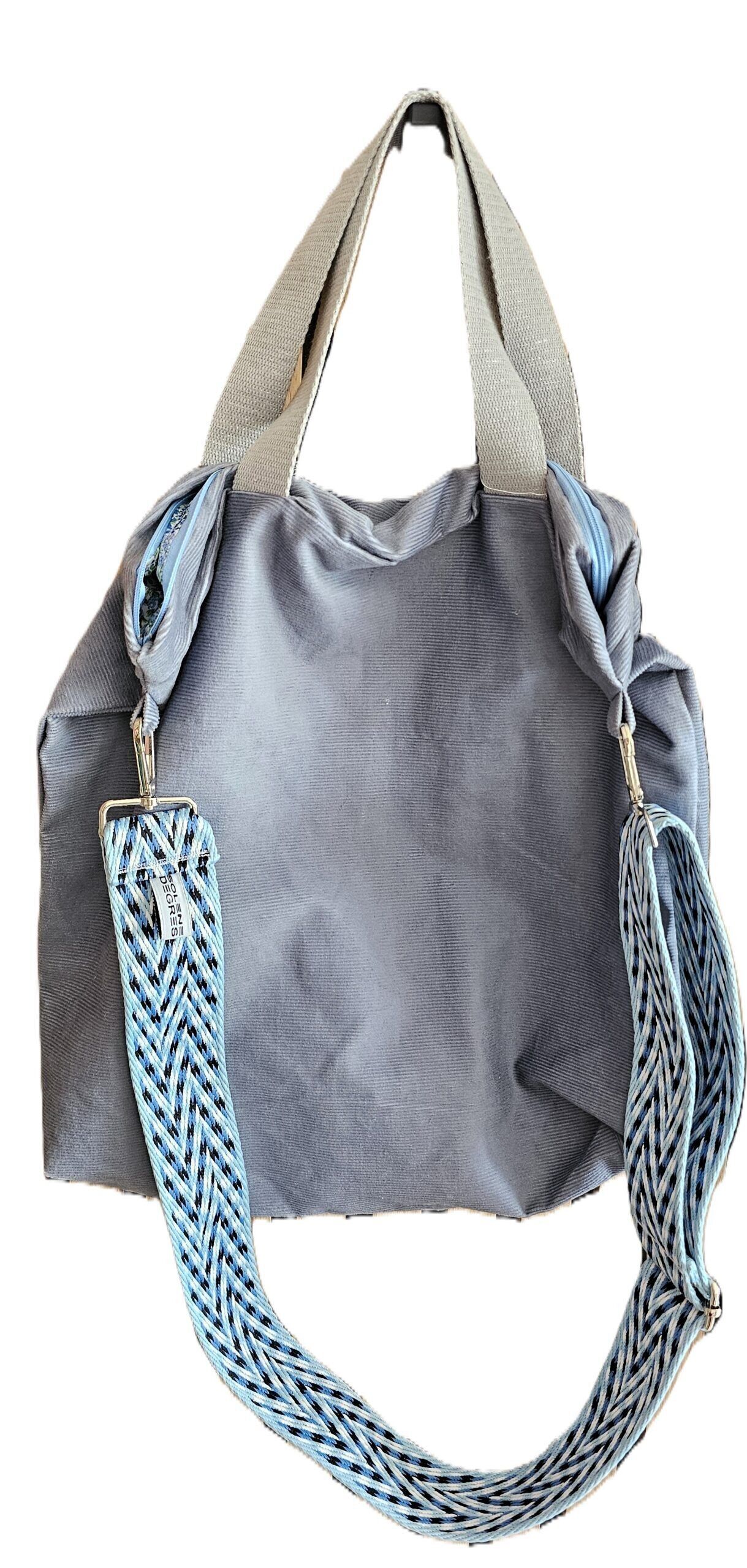 ELANEA - Handbag - Blue velvet - Shoulder strap