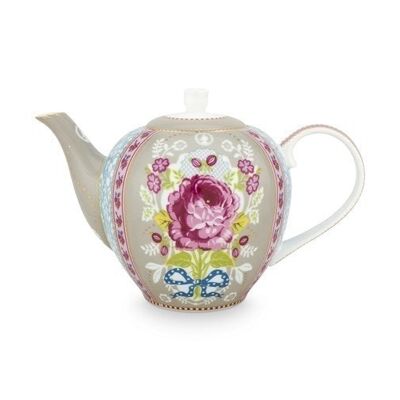 Khaki Floral Teapot - 1.6L