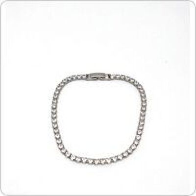 Bracelet en zircone plaqué rhodium
