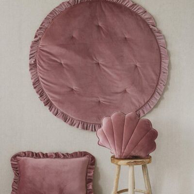 Tapis Velours Doux avec Volant "Dirty pink"