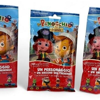 PINOCCHIO ET SES AMIS - PERSONNAGE + UN WAGON - 3D SACHET SURPRISE12x21cm (Étiquette de prix Eur.4,99)