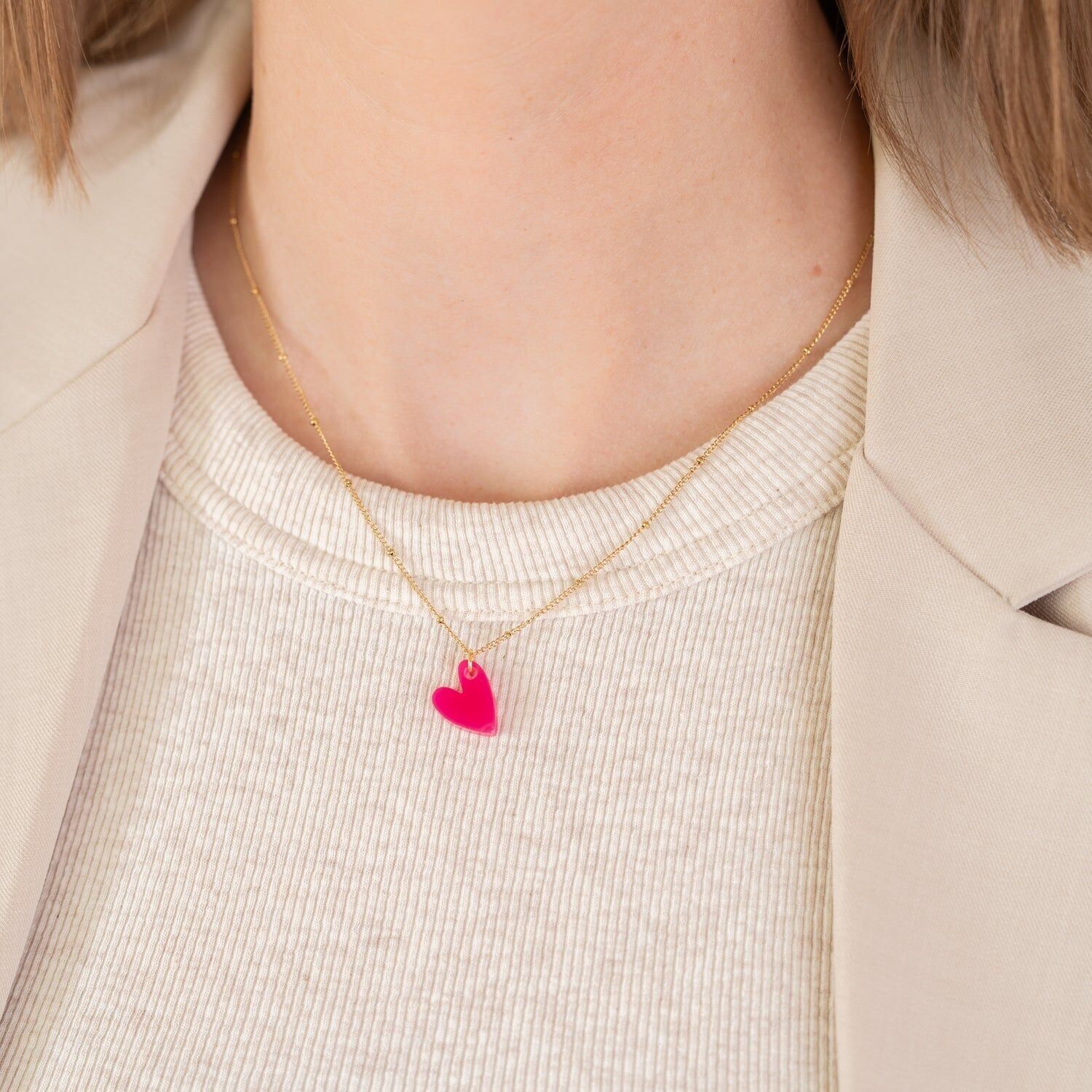 Collana Lume Charms | Cuore Fucsia