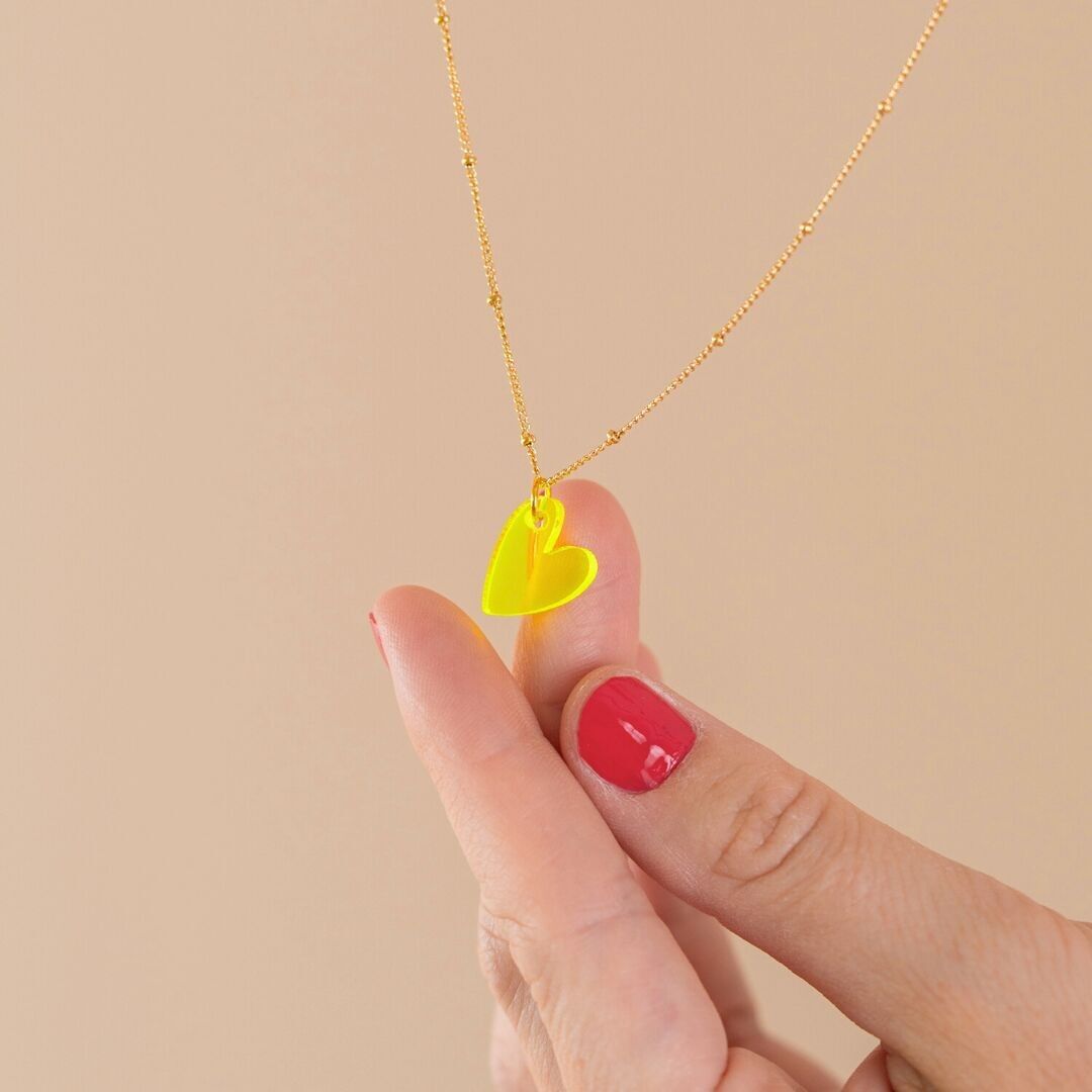 Collana Lume Charms | Cuore Giallo Neon