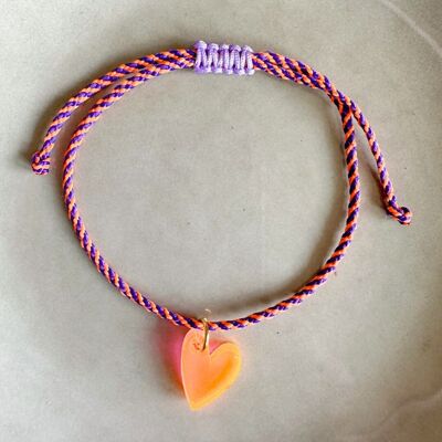 Bracelet Lume Charms | Cœur Orange Néon