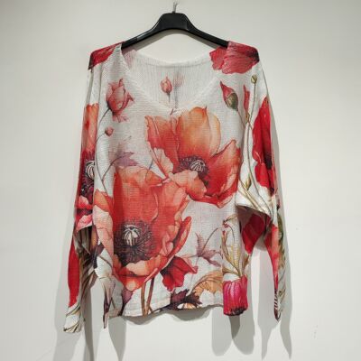 PESS PRINT PE25 glossy red flowers