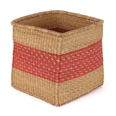 ABEEKU: Orange and Natural Square Storage Basket