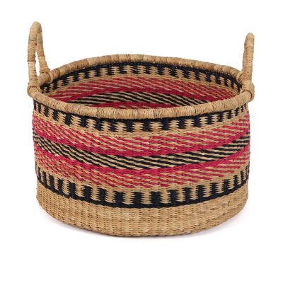 NANA: Small Pink, Navy Floor Storage Basket With Handles