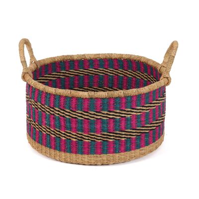 OESE: Small Blue, Pink, Black Floor Storage Basket With Handles
