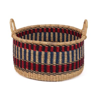 SERWA: Small Red, Blue, Black Floor Storage Basket With Handles