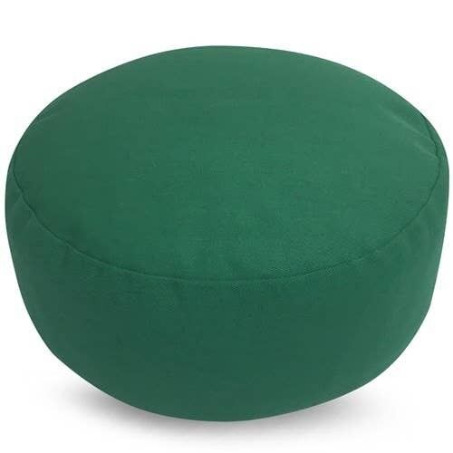 Cuscino da meditazione semplice verde grano saraceno imbottito