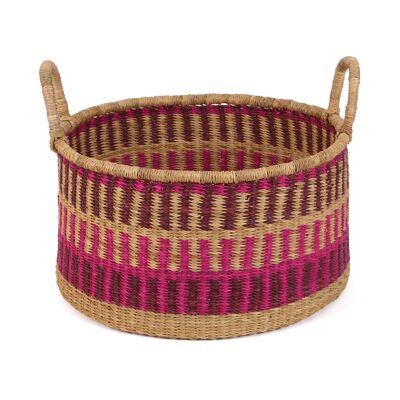 OBINA: Small Pink, Purple Floor Storage Basket With Handles