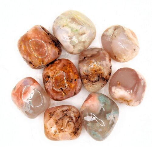 Pietre burattate di agata ciliegia 'AB' 200 gr