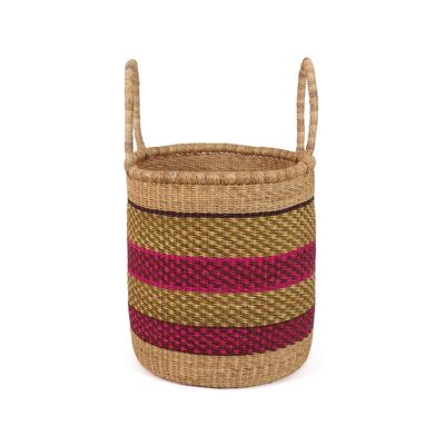 ADZO: Medium Pink, Green and Brown Log or Laundry Basket