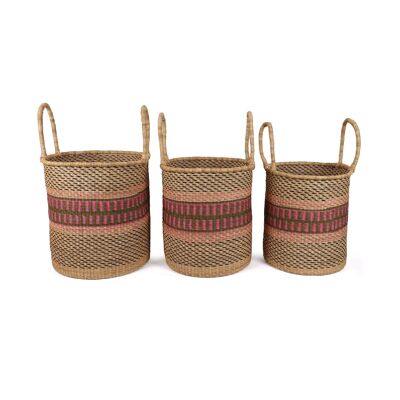 ABINA: Cesta para ropa sucia en forma de tronco, color rosa, caqui y negro