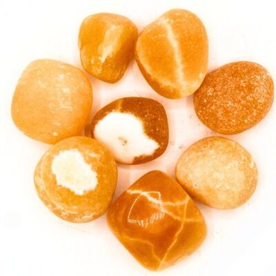 Calcite Orange 'AB' Tumbled Stones 200 gr