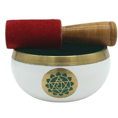 Cuenco cantor blanco Chakra del Corazón 10 cm