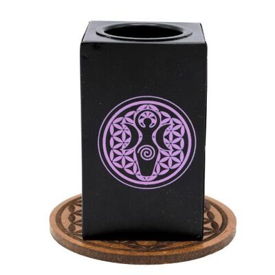 Metal T-Light Holder & Incense Burner Spiral & Flower