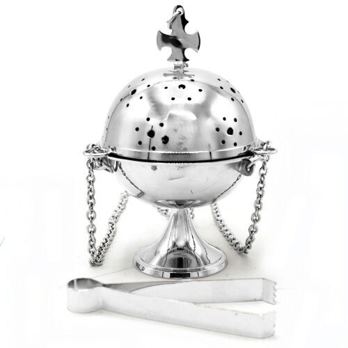 Acchiappasole con perline bianche/trasparenti pentagramma