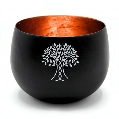 Photophore Arbre de Vie Noir et Cuivre