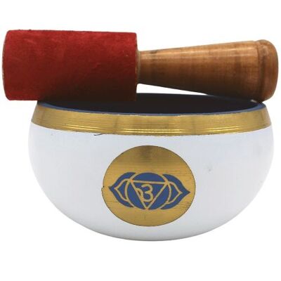 Cuenco cantor blanco Chakra del Tercer Ojo 10 cm
