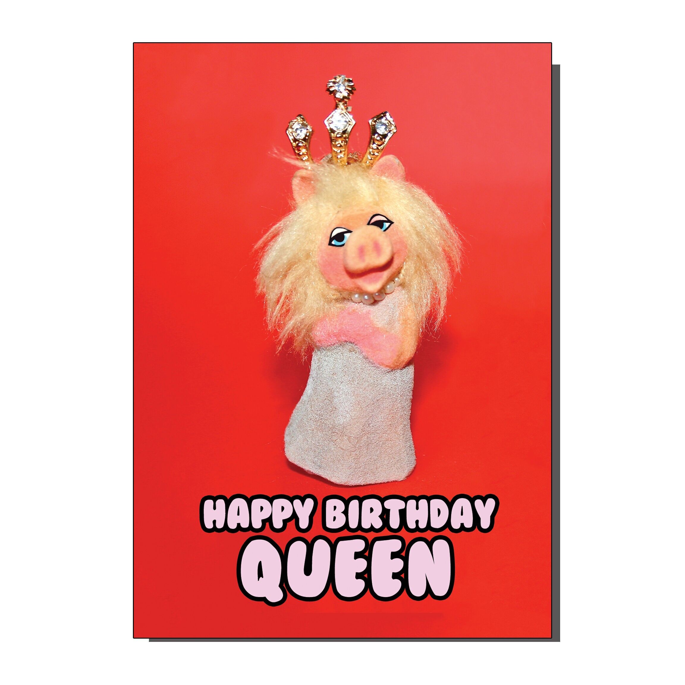 Carte de vœux Joyeux anniversaire Reine Cochon