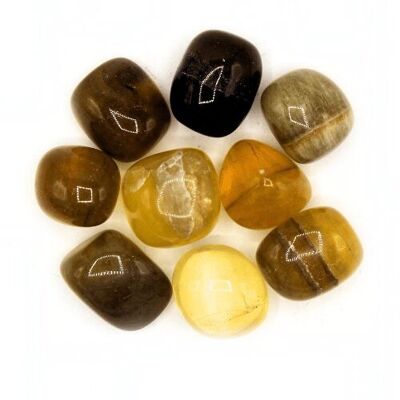 Yellow Fluorite 'A' Tumbled Stones 200 gr